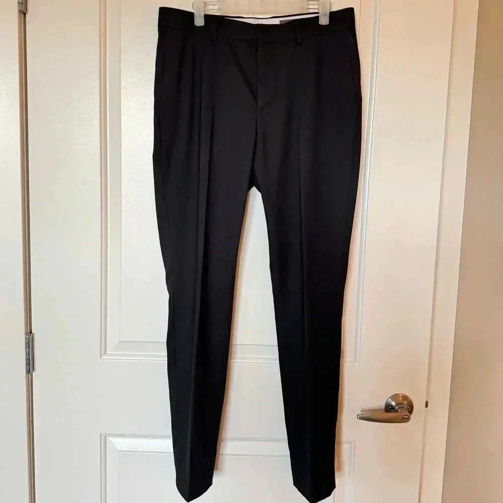 Men's Skinny Fit Black Suit Pants